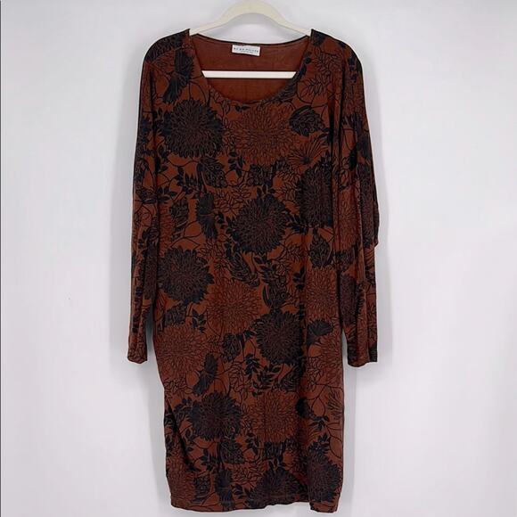 Bryn Walker Alanna Tunic Top Dress Large Rust Floral Print - Picture 3 of 11